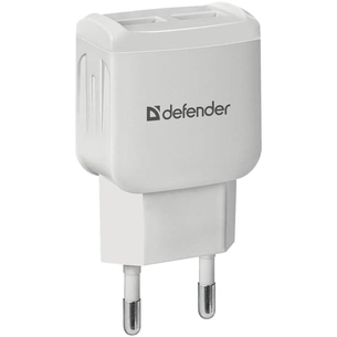 Зарядний пристрій Defender UPA-22 white, 2xUSB, 2.1A (83580) зображення 1