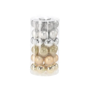 Ялинкова іграшка Chomik скляні кульки 36 шт, 4 см, колір мікс шампань, срібний (5900779882201) изображение 1