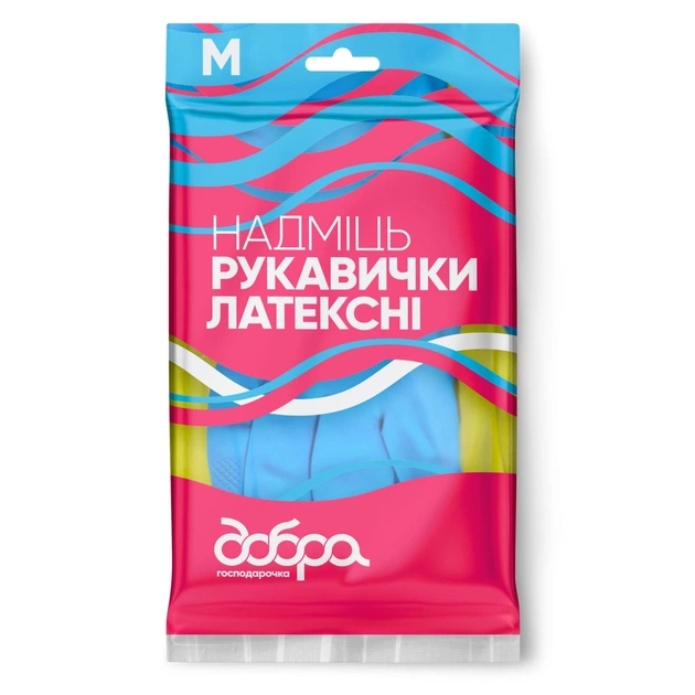 Рукавички господарські Добра Господарочка Латексні Надміць Розмір M (4820086523776) - picture 1