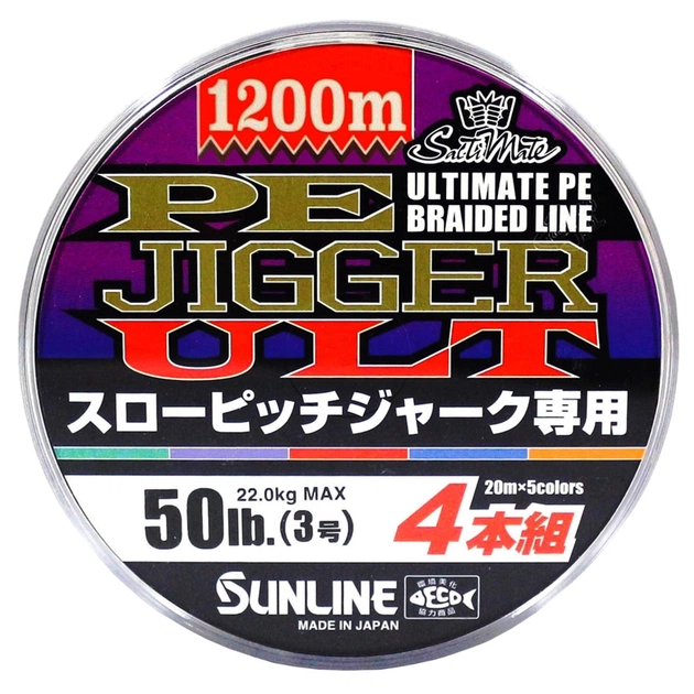 Шнур Sunline PE-Jigger ULT SPJ 1200m 3.0/0.296mm 50lb/22.0kg Multi Color (1658.10.89) - изображение 1