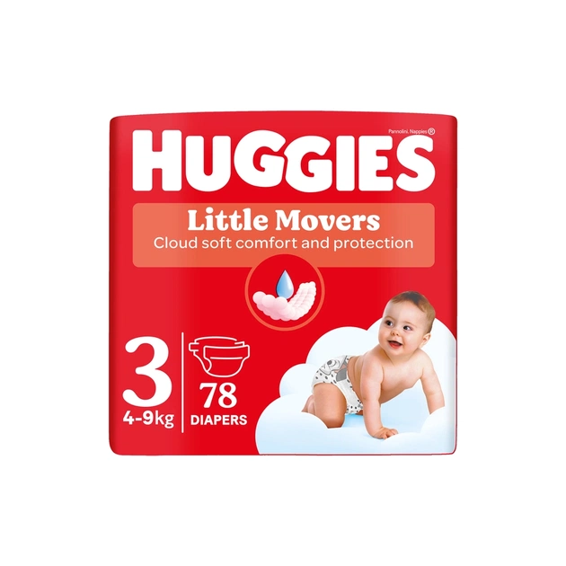 Підгузки Huggies Little Movers 3 (5-9 кг) Mega 78 шт (5029053548760) - picture 1