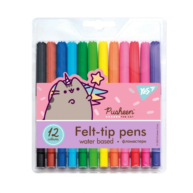 Фломастери Yes Pusheen, 12 кольорів (650476) - изображение 1