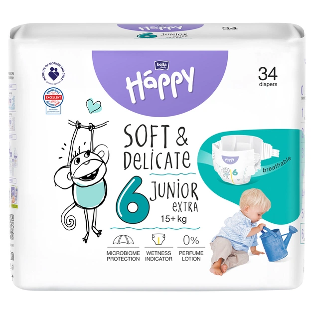 Підгузки Bella Happy 6 Junior Extra 15+ кг 34 шт (5900516605544) - зображення 1