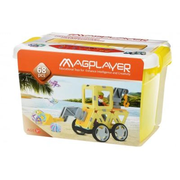 Конструктор Magplayer магнітний набір бокс 68 ел. (MPT2-68) - зображення 1