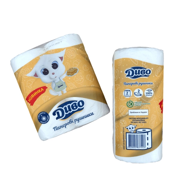 Паперові рушники Диво З ароматом свіжого печива 2 шари 2 рулони (4820003837443) - picture 4