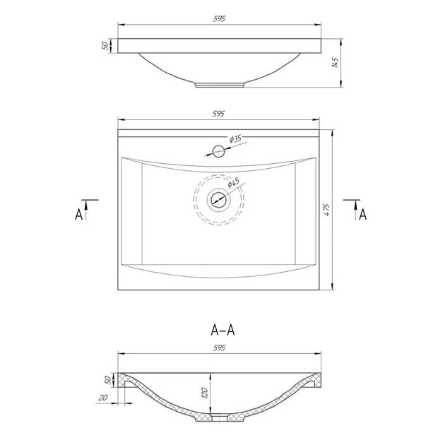 Раковина GRANADO Laredo white gel (gbs1005g) - изображение 6
