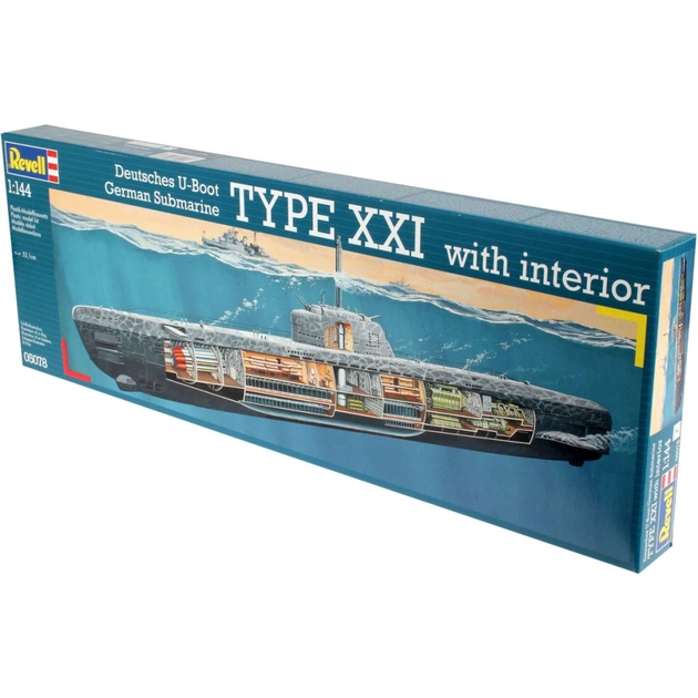 Збірна модель Revell Підводний човен Type XXI з інтер'єром, рівень 4, 1:72 (RVL-05078) - picture 1