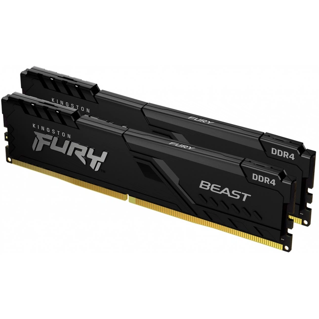 Модуль памяти для компьютера DDR4 32GB (2x16GB) 3200 MHz Fury Beast Black Kingston Fury (ex.HyperX) (KF432C16BBK2/32) - изображение 1