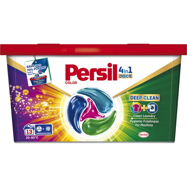 Капсулы для стирки Persil 4in1 Discs Color Deep Clean 13 шт. (9000101800012) - изображение 1
