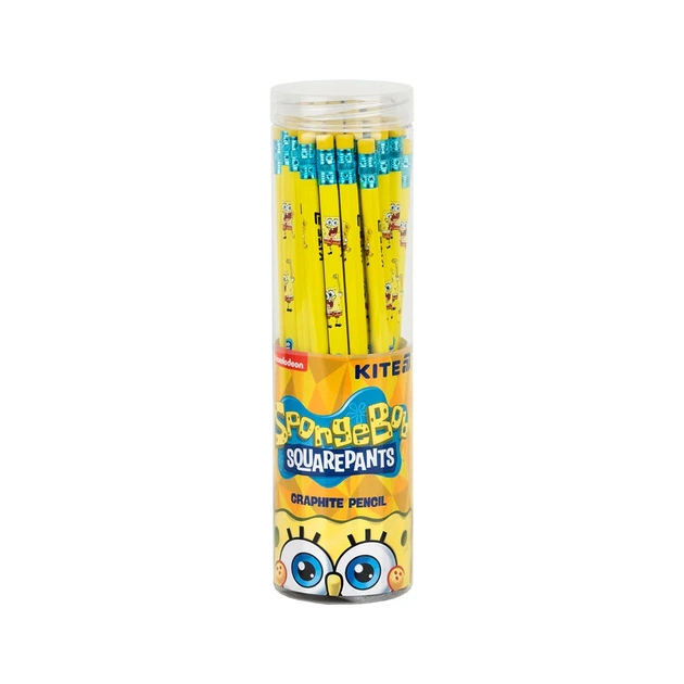 Олівець графітний Kite Sponge Bob тригранний, з гумкою, НВ (SB25-046) - picture 2