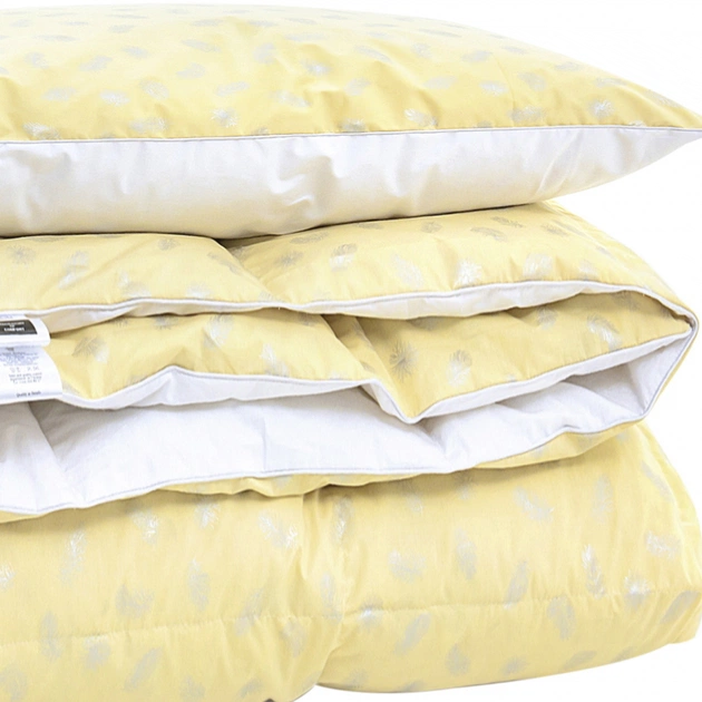 Ковдра MirSon Набір №2154 Bio-Beige Зима 90% пух 155х215 +подушка (2200003024999) - изображение 1