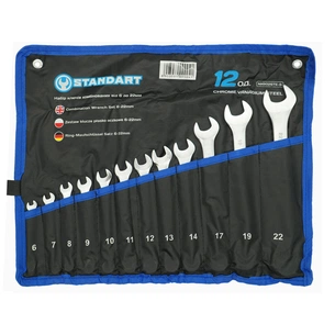Ключ Стандарт комбінований 6-22 мм 12 шт у чохлі (NKK12STE-S) зображення 1