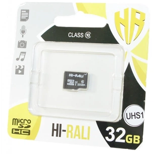 Карта памяти Hi-Rali 32GB microSDHC class 10 UHS-I (HI-32GBSD10U1-00) изображение 1