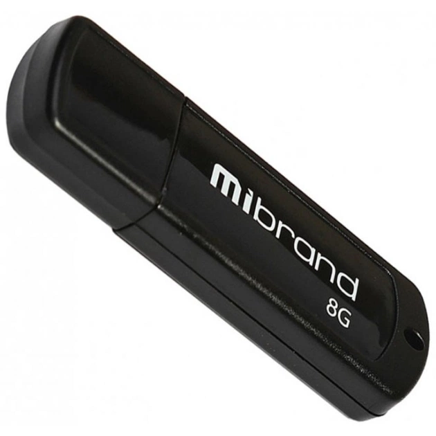 USB флеш накопичувач Mibrand 8GB Grizzly Black USB 2.0 (MI2.0/GR8P3B) - изображение 1