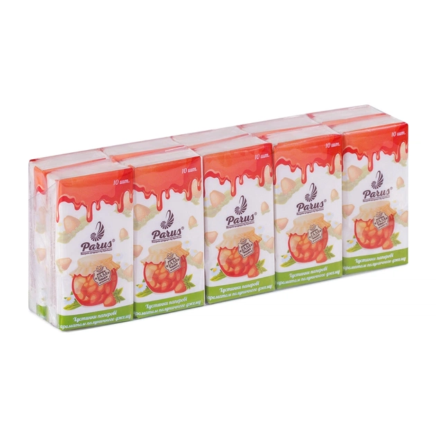 Серветки косметичні Parus Полуниця 2 шари 10 шт. х 10 пачок (4820044170158) - picture 1