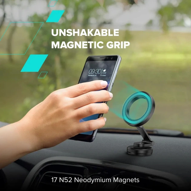 Універсальний автотримач Canyon Magnetic phone holder OnGrip 10 aluminum Black (CNS-CCHM10) - picture 8