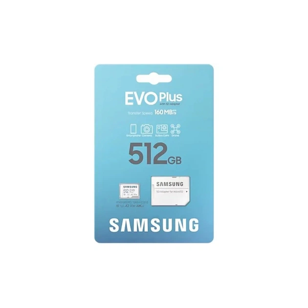 Карта пам'яті Samsung 512 GB microSDXC Class 10 UHS-I U3 V30 A2 EVO Plus+SD Adapte (MB-MC512SA/EU) - picture 8
