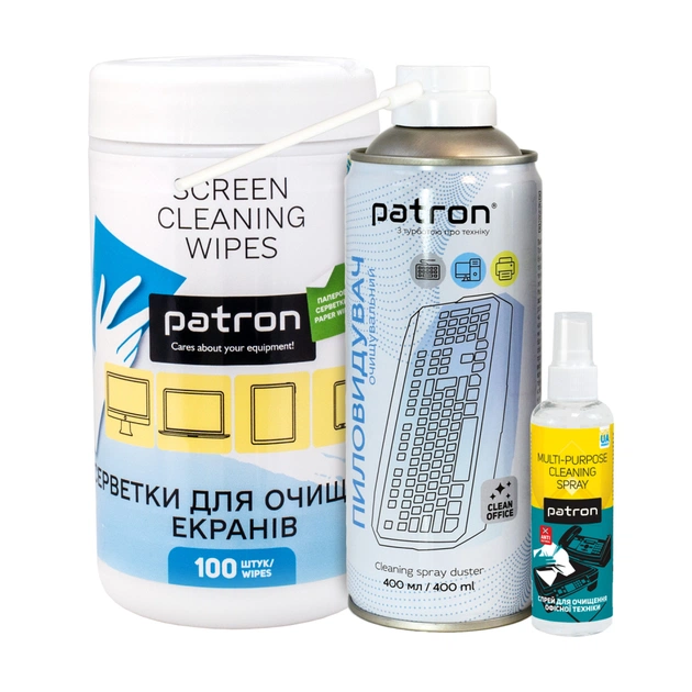 Универсальный чистящий набор Patron Spray f/tech100ml F3-009 +wipesF3-059+sp.dusterF3-020 (CS-PN-BUNDL-7) - изображение 1