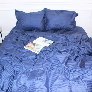 Постільна білизна MirSon SatinStripe 30-0020SmokyBlue 220х240 King Size (2200005255360) зображення 1