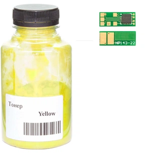 Тонер WWM HP LJ Pro M252, Canon 045, 45г Yellow + chip (045-CF402A-201Y) зображення 1