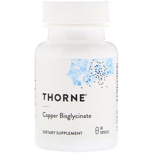 Мінерали Thorne Research Мідь (Бісгліцінат), Copper Bisglycinate, 60 капсул (THR-00341) зображення 1