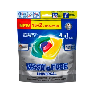 Капсули для прання Wash&Free Universal 17 шт. (4260637722065) зображення 1