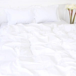 Постільна білизна MirSon Satin Stripe 30-0001 White 175х210 двоспальна (2200005245675) зображення 1