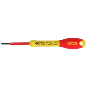 Викрутка Stanley електрика FatMax VDE 1000V ізольована із жалом під прямий шліц SL2,5x50 мм. (0-65-410) зображення 1
