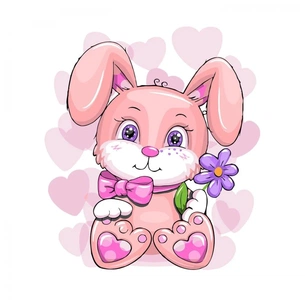 Картина по номерам Strateg Рожевий зайчик 30х40 см (SV-0049) зображення 1