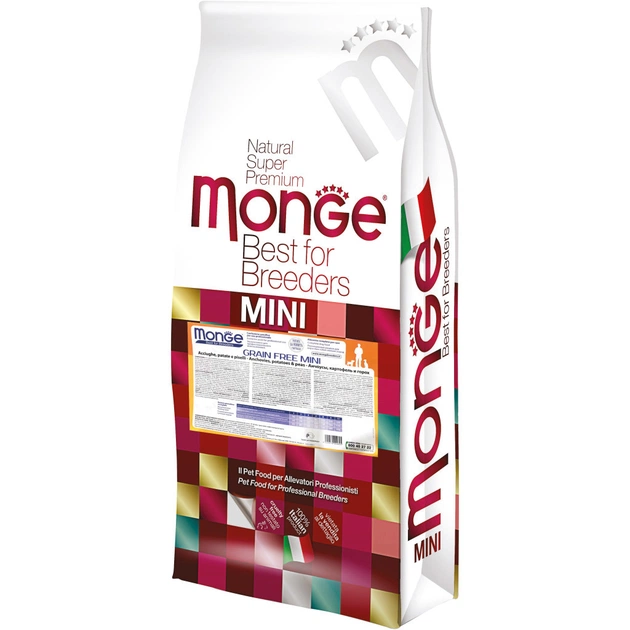 Сухий корм для собак Monge Dog Bwild Gr. Free Mini анчоус 15 кг (8009470004695) - зображення 1