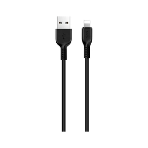 Дата кабель USB 2.0 AM to Lightning 1.0m 2.4A PVC TPE X20 black HOCO (6957531068808) зображення 1