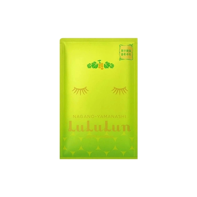 Маска для лица Lululun Face Mask Shine Muscat Омолаживающая С катехинами винограда 1 шт (4582305067668) - изображение 1