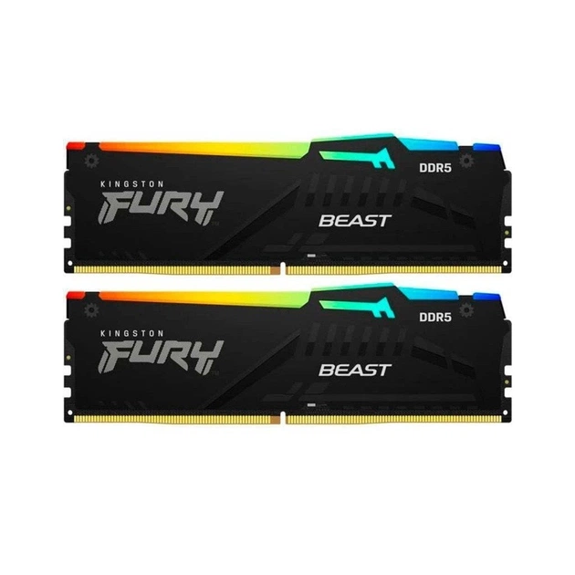 Модуль памяти для компьютера DDR5 64GB (2x32GB) 6000 MHz Beast RGB Kingston Fury (ex.HyperX) (KF560C36BBEAK2-64) - изображение 1