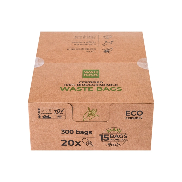 Пакети для собак Waucat Біорозкладні МАКСІ 22х33 см 20 рул (300 шт) (9945) - picture 3