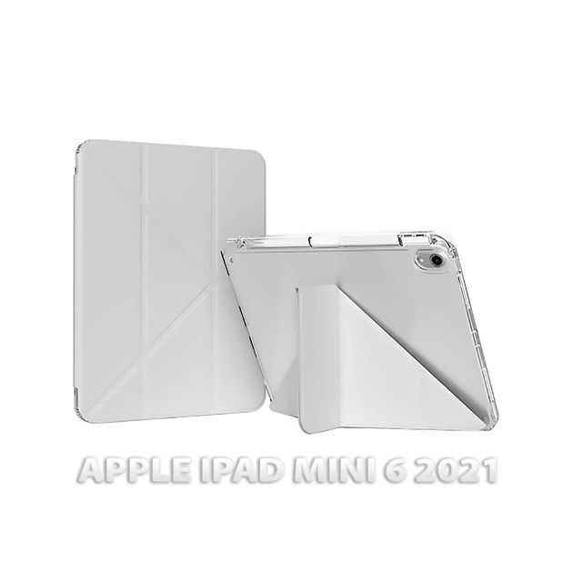 Чохол до планшета BeCover Ultra Slim Origami Transparent Apple iPad Mini 6 2021 Gray (712931) - зображення 1