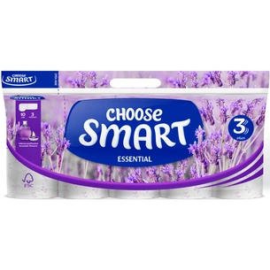 Туалетний папір Smart Tissue Essential Lavender 3 шари 10 рулонів (5944582100121) зображення 1