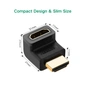 Перехідник HDMI M to HDMI F 90° corner UP HD112 black Ugreen (20110) - зменшене зображення 4