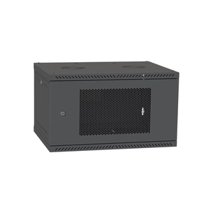 Шафа настінна Ipcom 6U, 600*450, перфоровані дверцята, RAL9005 (СН-6U-060х045-ДП-9005) зображення 1