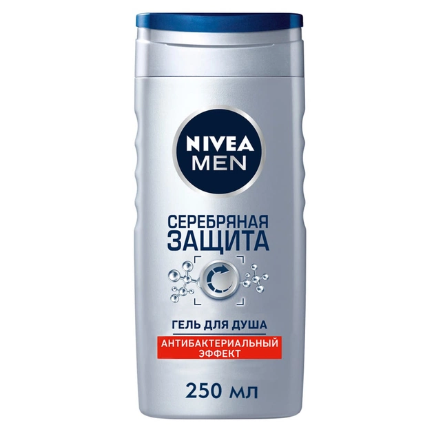 Гель для душу Nivea Men Срібний захист з іонами срібла 250 мл (4005808518111) - зображення 1
