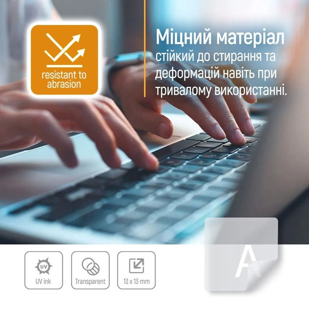 Наліпки на клавіатуру СolorWay прозора, біла (CW-BNW) - picture 4