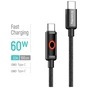 Дата кабель USB-C to USB-C 1.0m 3A PD60W black ColorWay (CW-CBPDCC103-BK) - зменшене зображення 5