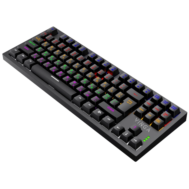 Клавіатура Vinga KBGM-110 87 key LED Blue Switch USB Black (KBGM-110 Black) - зображення 1