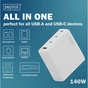 Зарядний пристрій Digitus 3xUSB-C + 1xUSB PD140W GaN white (DA-10305) - зменшене зображення 2