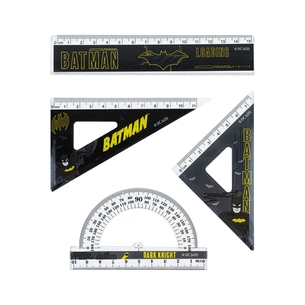 Лінійка Kite набір: лінійка 15 см, 2 косинця, транспортир DC Comics (DC25-282) зображення 1
