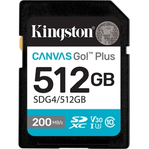 Карта пам'яті Kingston 512GB SDXC сlass 10 UHS-I U3 V30 Canvas Go Plus G4 (SDG4/512GB) изображение 1