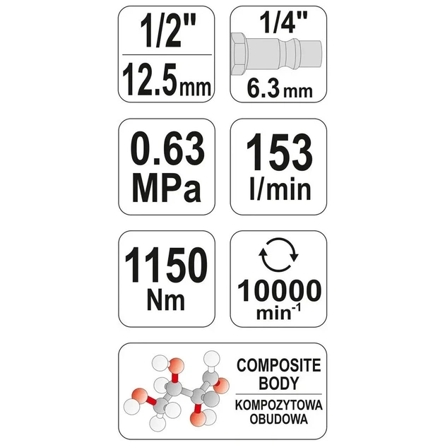 Гайковерт Yato пневматичний (YT-09540) - picture 6