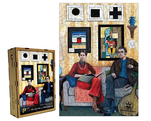 Пазл дерев`яний UkrainianPuzzles В гостях у Малевича - зображення 2