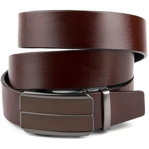Ремінь Vintage Чоловічий з коричневою вставкою та затемненим металом Коричневий (20280) зображення 1