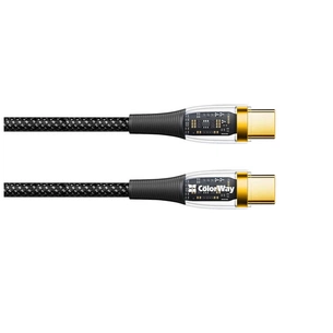 Дата кабель USB-C to USB-C 1.2m 5A 100W transparent head ColorWay (CW-CBPDCC053-BK) зображення 1