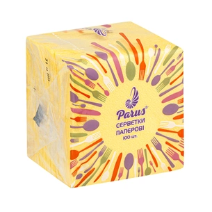 Серветки столові Parus 1 шар Жовті 100 шт. (4820044170080) зображення 1